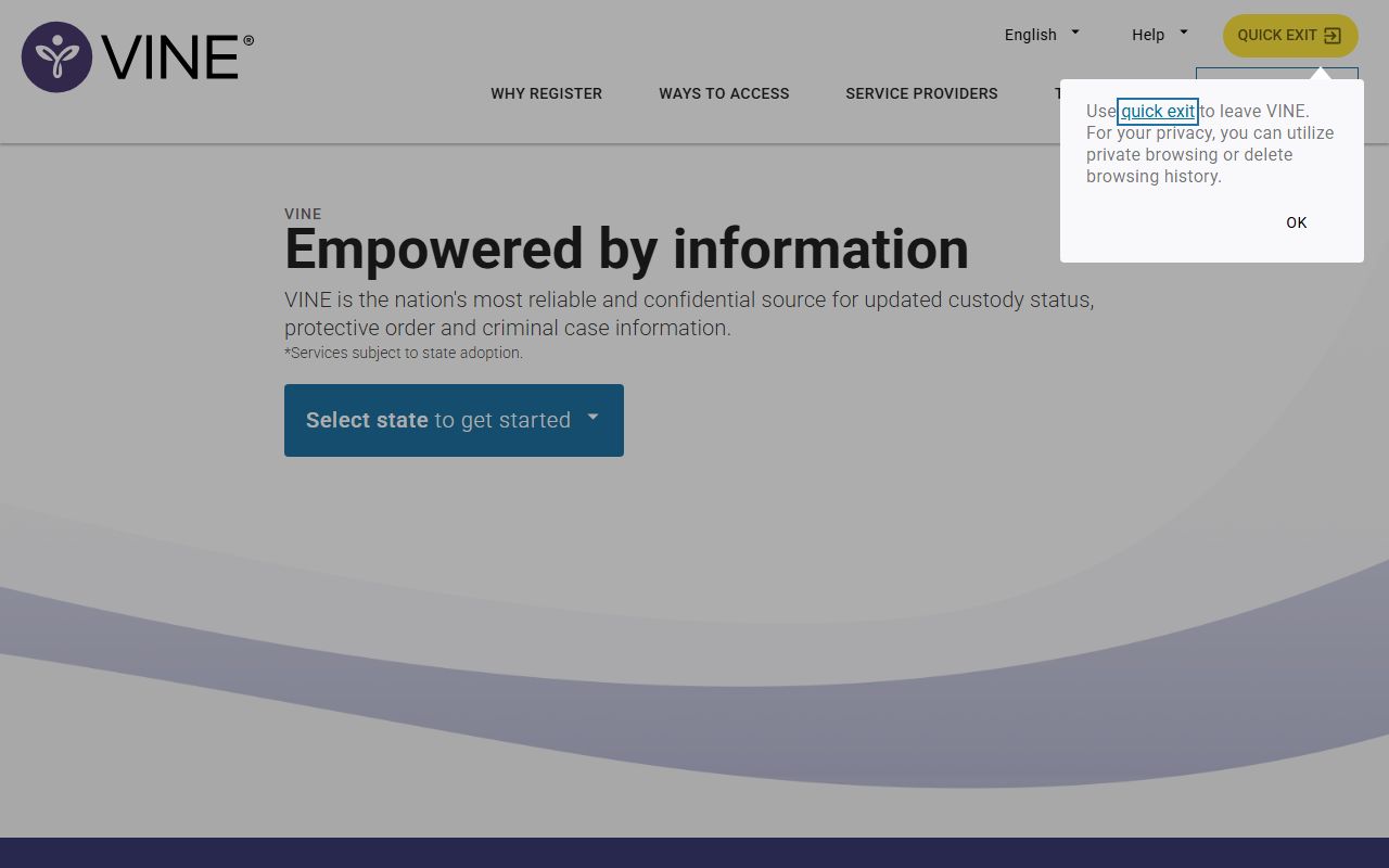 Texas VINELink custody notification channel for Callahan County inmate records